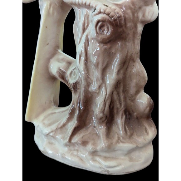 Vintage Porcelain Blue Jay Bird Figurine Japan Stump 10" Tall Leaves Singing - Picture 4 of 12